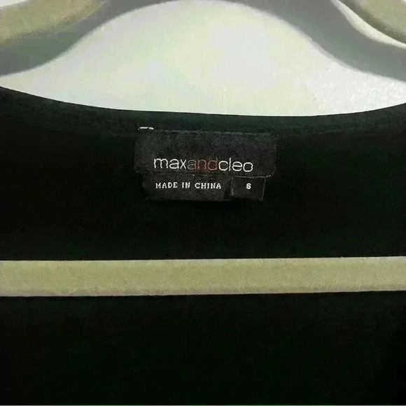 Max & Cleo Black Geometric Print Dress | Draped Neckline | Office | Size 6 - Picture 6 of 6